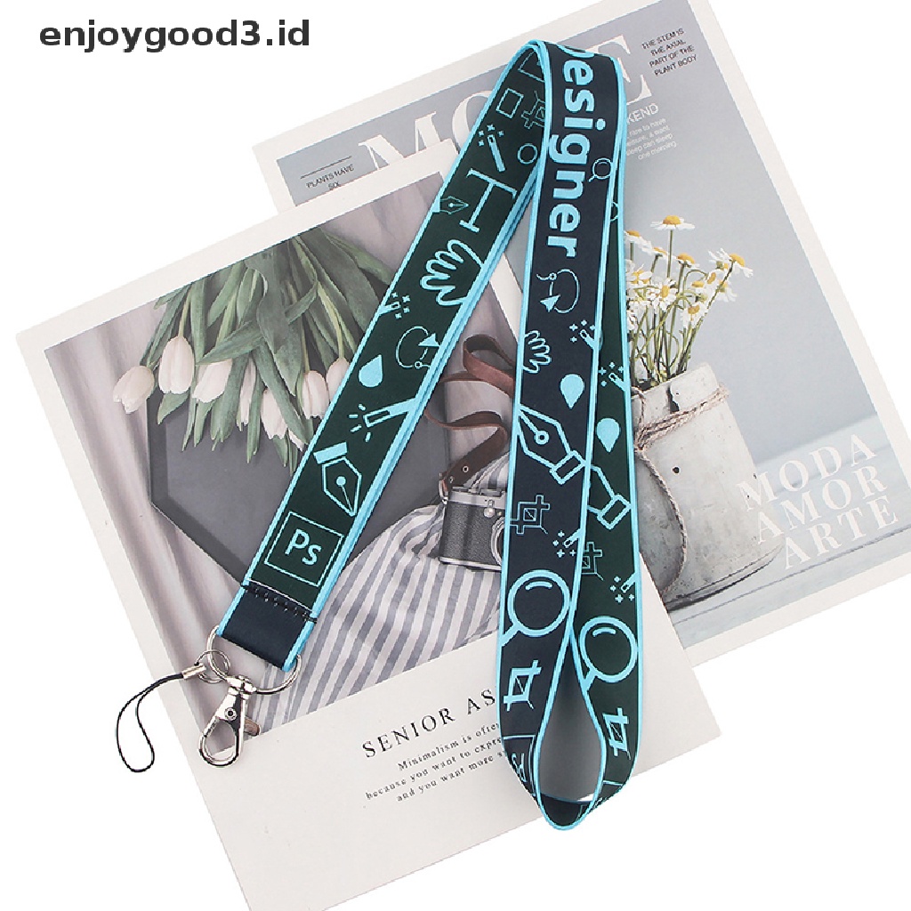 Tali Lanyard Gantung Leher Holder Kartu ID / Handphone Motif Kartun