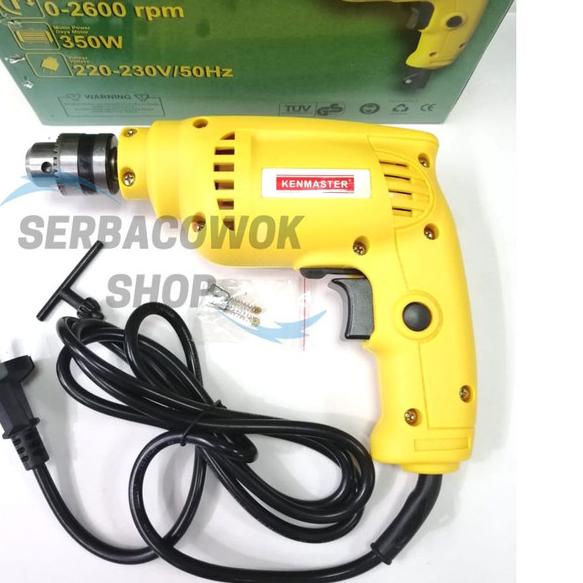Mesin Bor Listrik Bor Tangan Kenmaster 10 Mm 2 Arah + Mata Bor Set