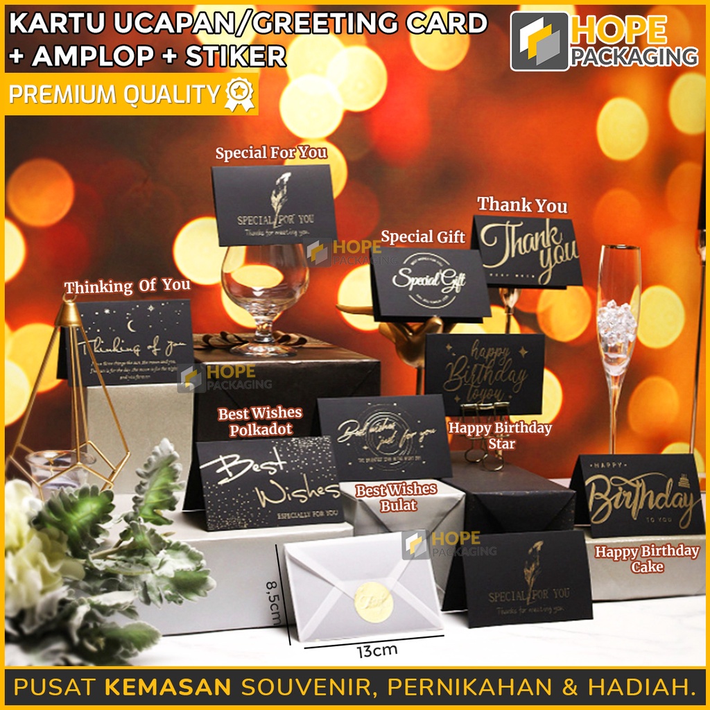 

Kartu Ucapan Hitam / Greeting Card + Amplop / Hangtag Natal / Tahun Baru / Kartu Ucapan Hampers / Hangtag Merry Christmas / Kartu Hitam