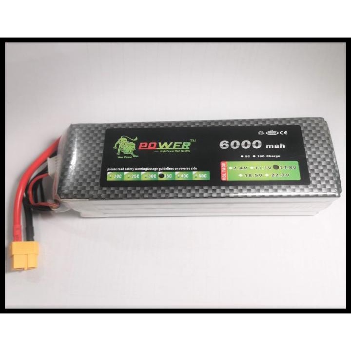 Promo Baterai Battery Lipo 4S 14.8V 6000Mah 35C Rc Airplane Drone Quadcopter