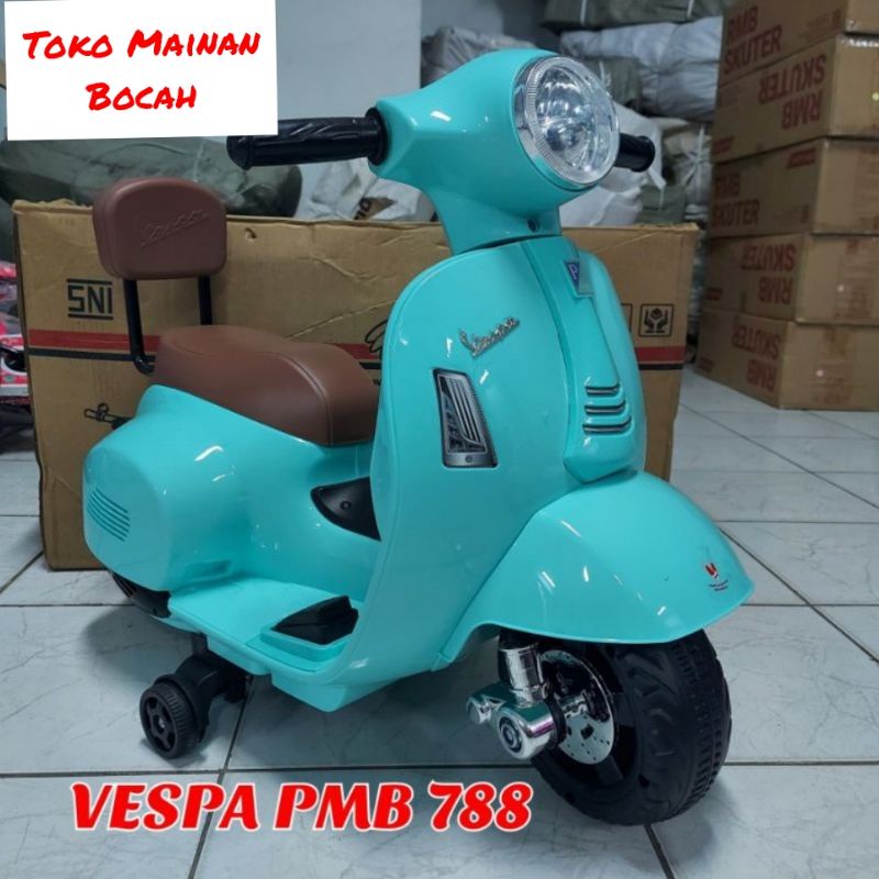 [BONUS BELL] PMB Motor Aki Anak Vespa  M788,mainan anak motor aki Vespa