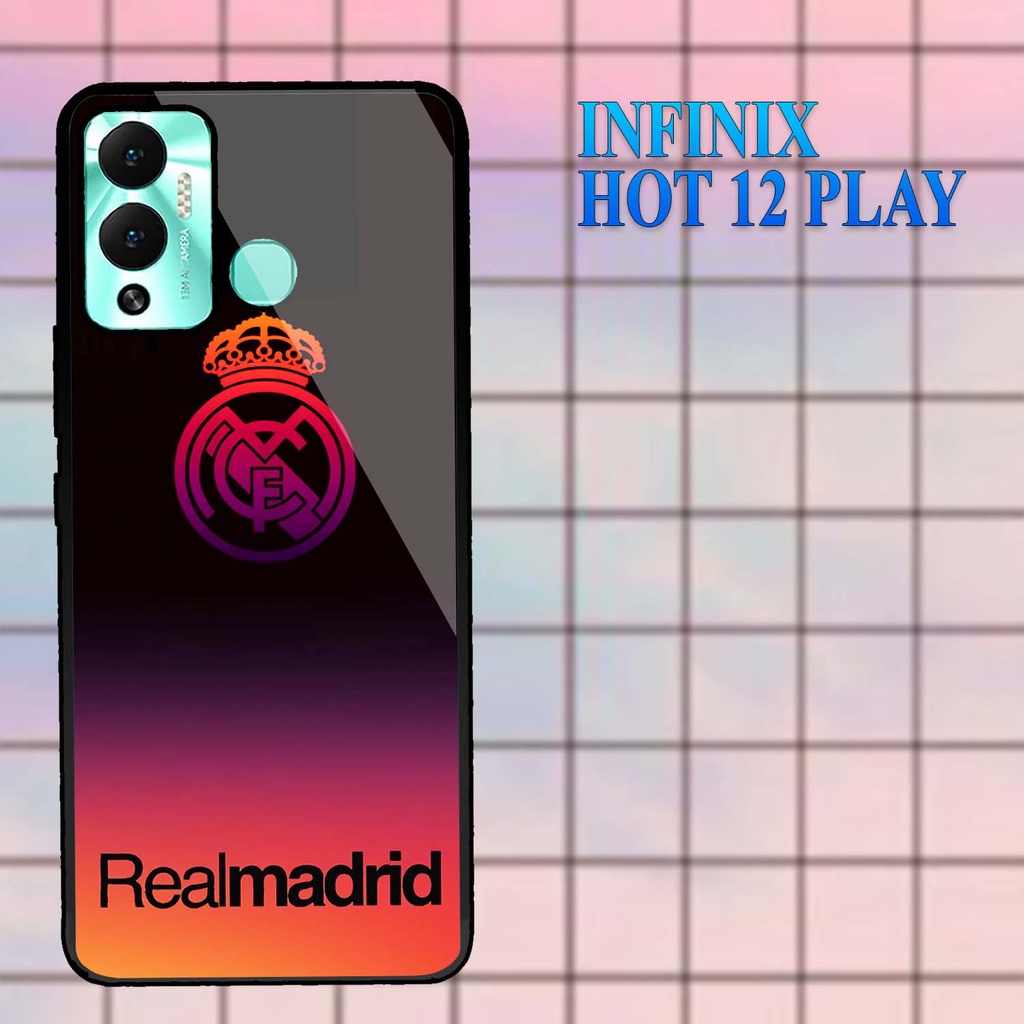 Case Kilau Infinix Hot 12 Play | Casing Hp Glossy | Motif Real Madrid