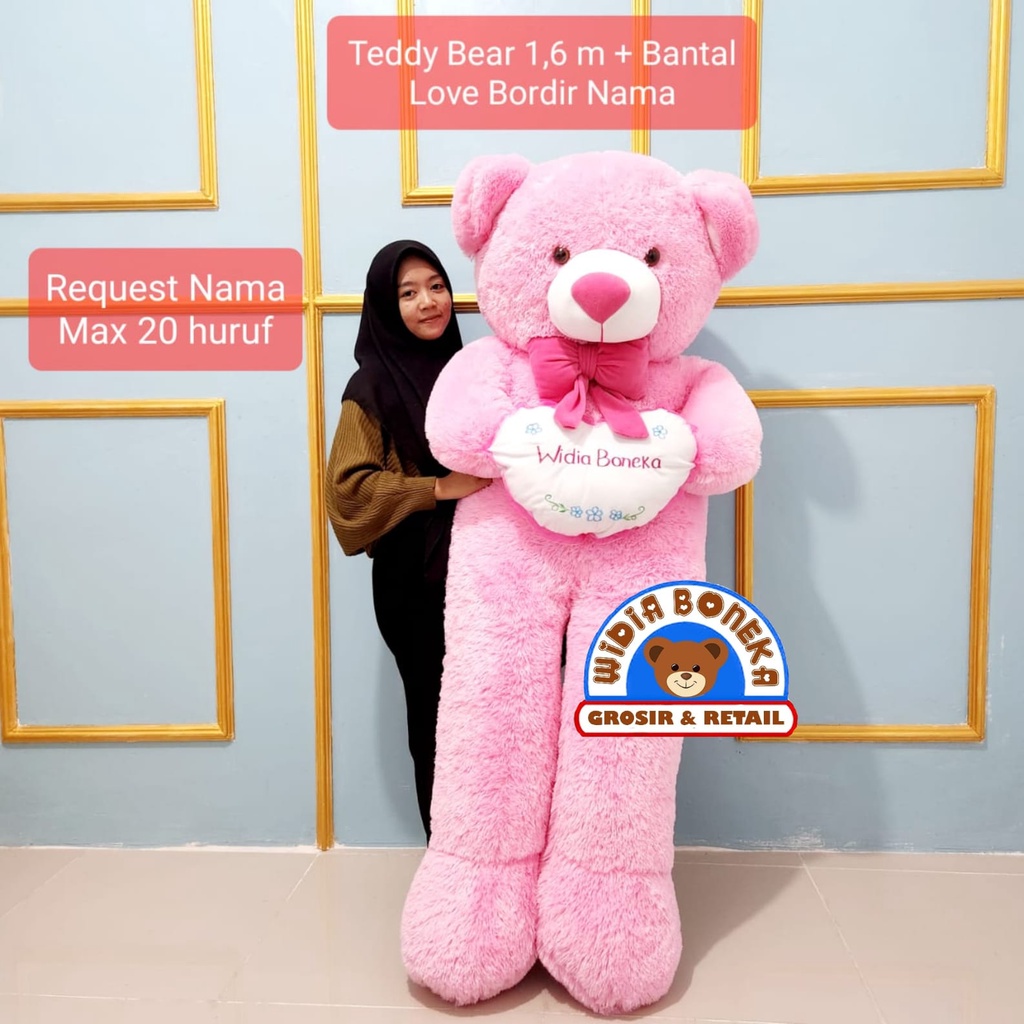 [Ukir Nama ]  Boneka beruang teddy bear 1,6 Meter super jumbo