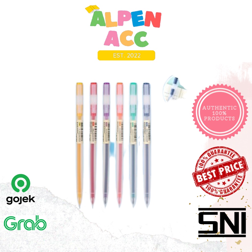 Jual Deli Color Gel Pen Bolpoin Pulpen Gel Warna Cerah Needle Tip Mm Panjang Penulisan