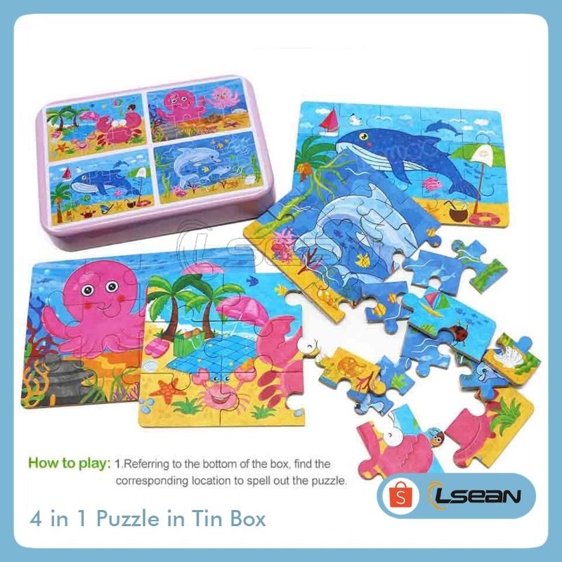 4in1 PUZZLE JIGSAW IN TIN BOX