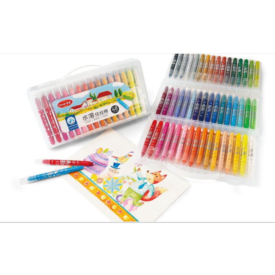 Grasp Original Crayon ISI 48 Warna Kode 602 &amp; 607 Mata Sedang FREE PACKING BUBBLE DAN DUS