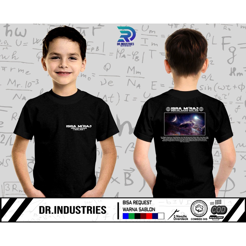 Kaos Anak Dakwah ISRA MI'RAJ NABI MUHAMMAD SAW Sejarah Islam Anak - DR INDUSTRIES