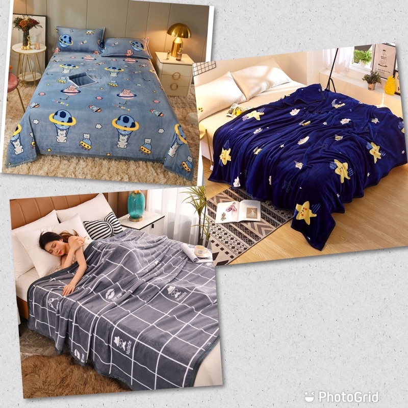 COD PAKET HEMAT SELIMUT BULU DEWASA 3PCS