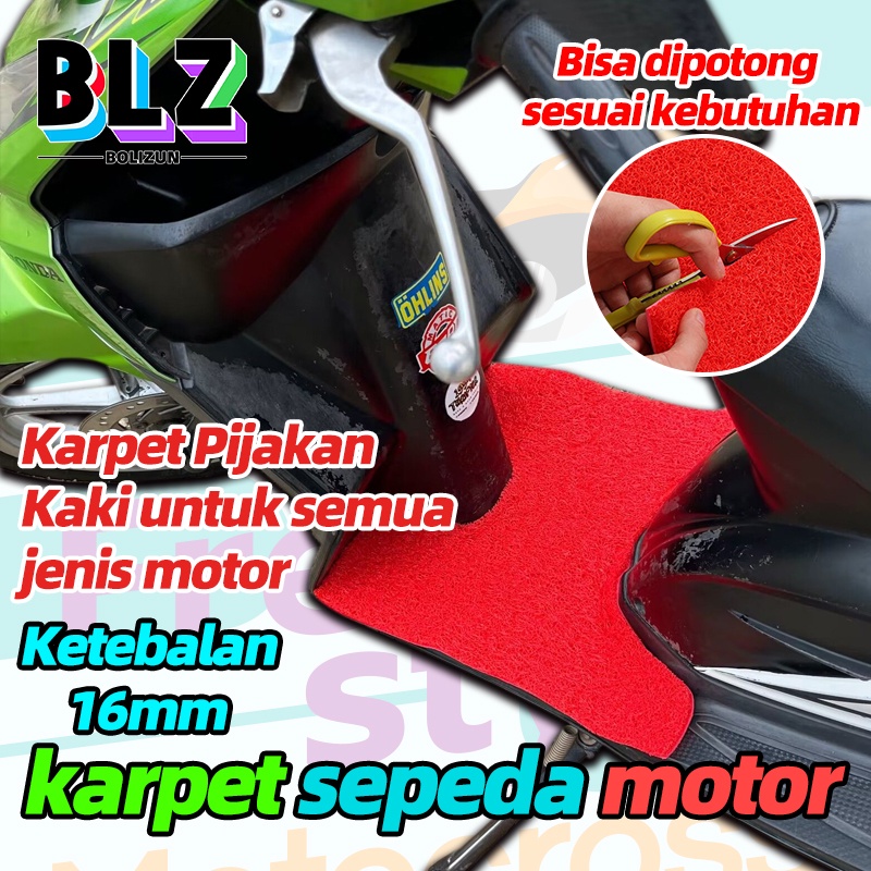 Bolizun Keset Motor Beat Karpet Beat FI Esp Deluxe - Beat Street Beat karbu Karpet Beat Pijakan Kaki untuk semua jenis motor Bisa dipotong sesuai kebutuhan Karpet pedal sepeda motor 40x50cm