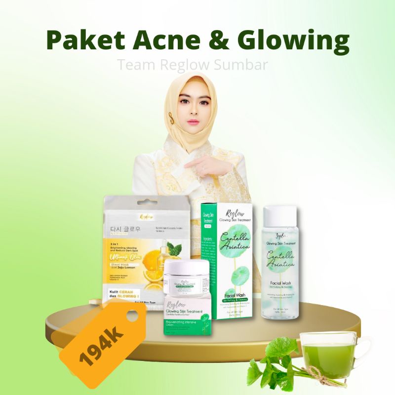 [Cod Bisa] Paket Acne Jerawat ringan sedang batu  plus Glowing Reglow dr sindy halal bpom aman bumil busui glowing pori flek milea whitening brightening aman kukiah hemat payakumbuh padang sumatera barat sumbar panjang bukittinggi agam baso pasaman barat