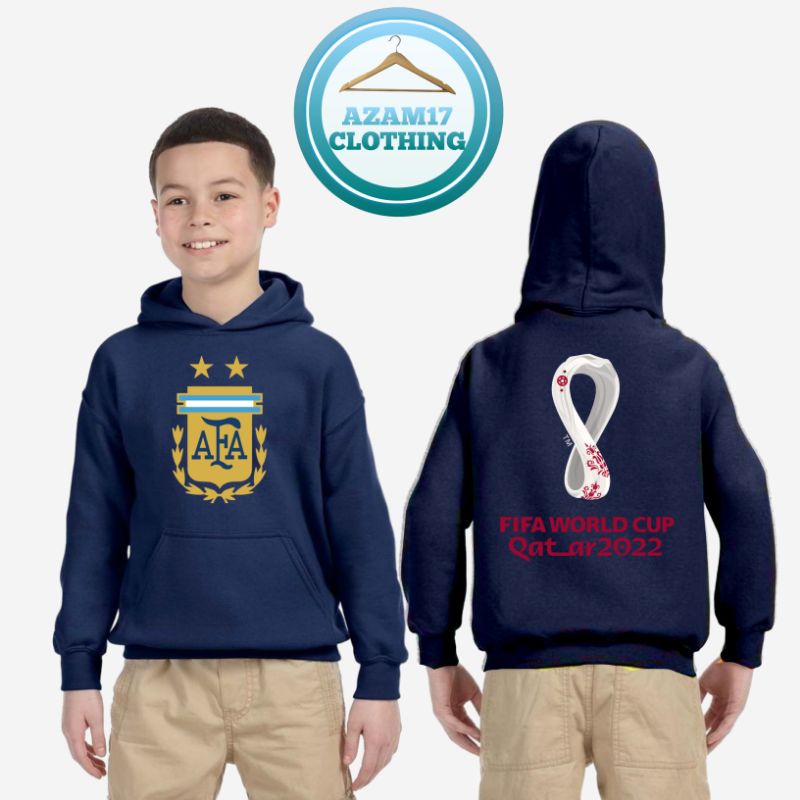 Hoodie Jaket Sweater Anak Timnas Argentina Edisi Piala Dunia Qatar 2022 AZAM17 CLOTHING