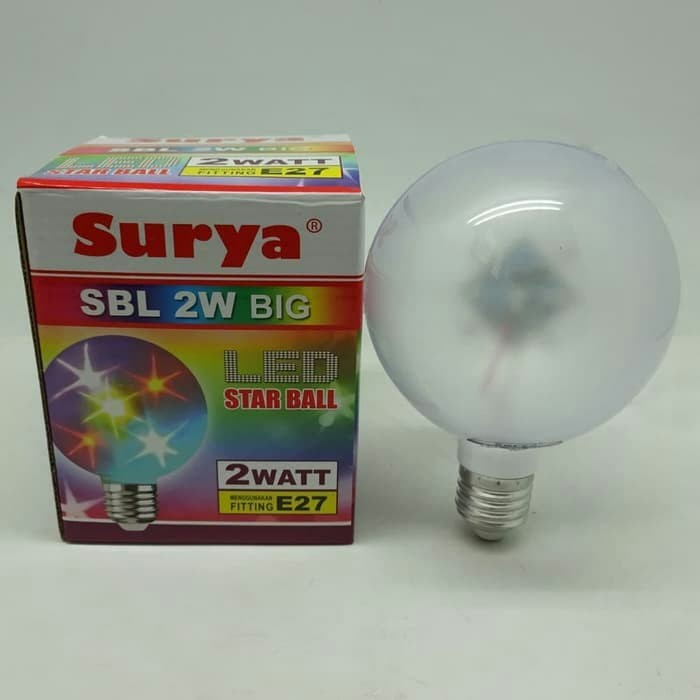 Surya LED Hias Lampu Dekorasi ruangan Bohlam Disco Star Ball Warna Warni Bohlam Fitting E27