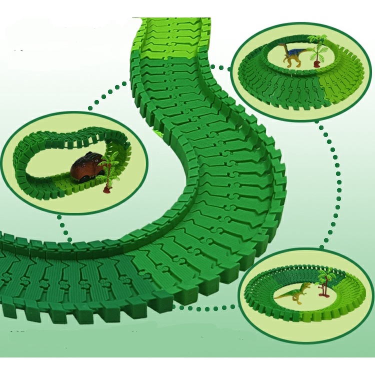 [FUNNY]Mainan Set Mobil Dan Rail Flexible Tema Dinosaurus / Dino Track Car Adventure / Mainan Mobil Rail Jurassic Park