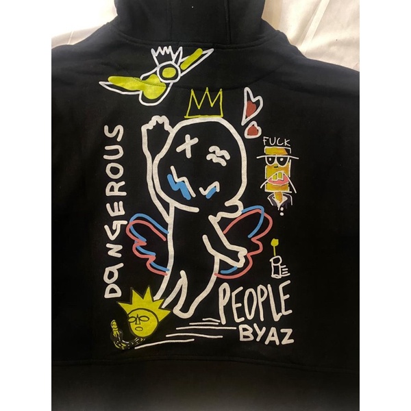 Hoodie BYAZ Crop Oversize Unfinished EMOTICON CRAYON