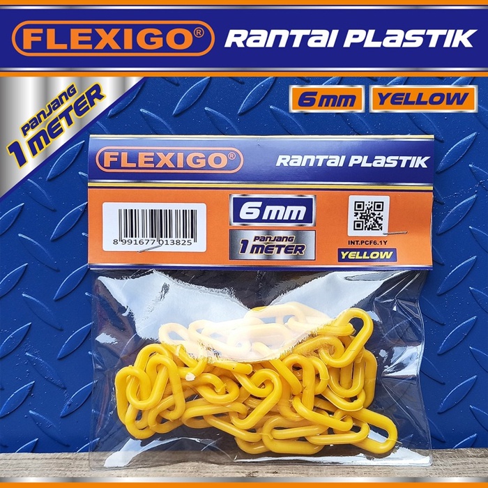 Rantai Plastik Traffic Cone Plastic Chain 6 mm ( 1 meter ) Kuning