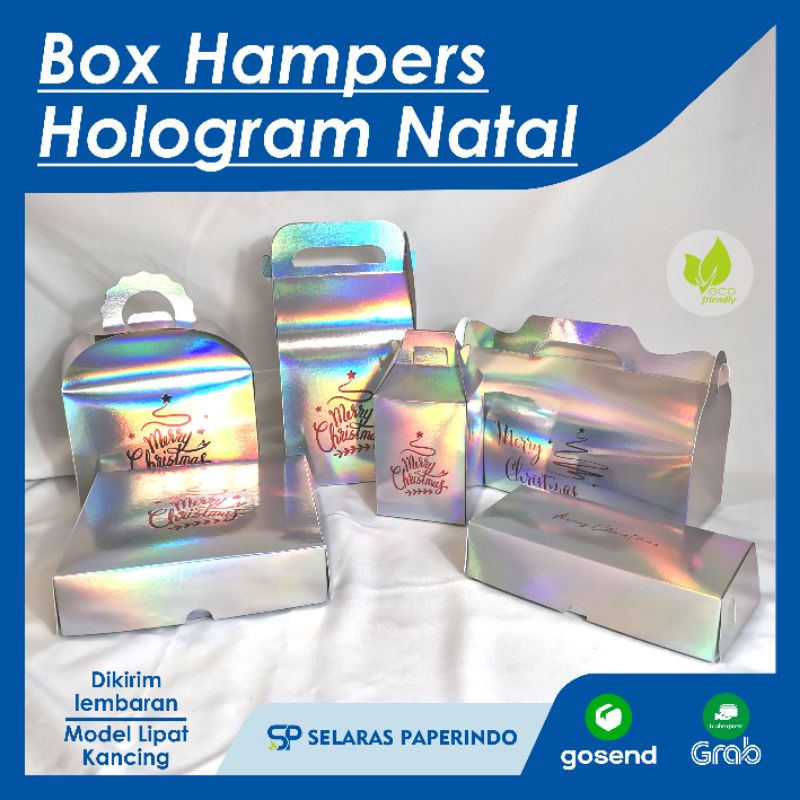 

ISI 10pcs | Box hampers hologram custom natal merry christmas kotak kado box gift custom murah
