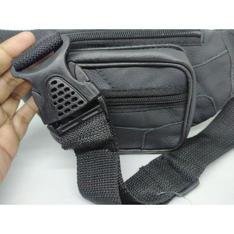 Tas Selempang Kulit Pria Waistbag Kulit Pria Asli Garut Keren