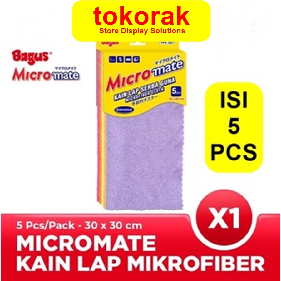 BAGUS MICROMATE KAIN LAP MICROFIBER SERBAGUNA 5S 30X30 CM 5PCS 307