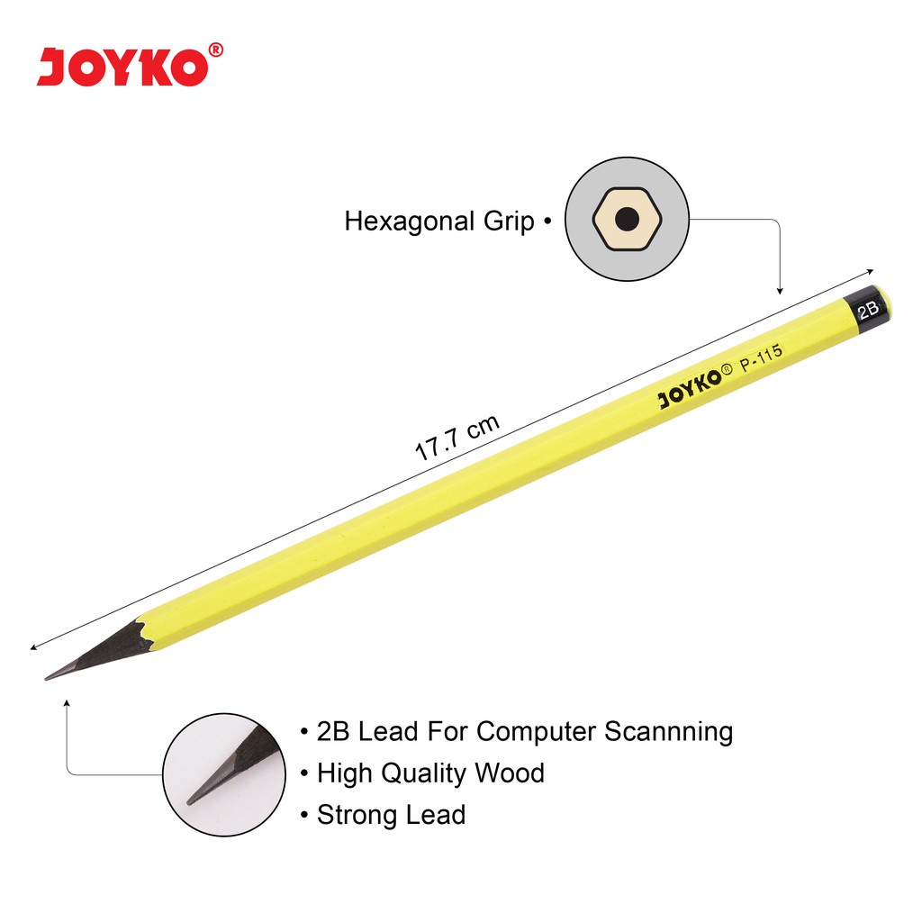 Pensil Joyko P-115 2B Color Mix