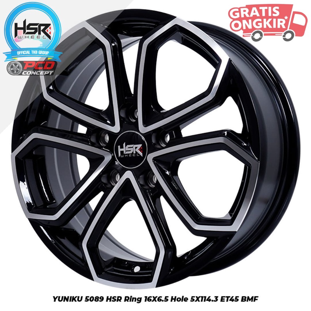 PROMO VELG MOBIL R16 BUAT INNOVA ERTIGA TERIOS R16 HSR YUNIKU BUAT 5X114,3 HITAM POLISH