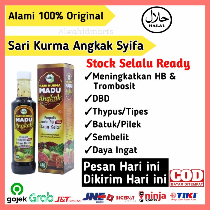 Sari Kurma Madu AngkakSari KurmaAngkakSyifaUntuk Menaikan Trombosit