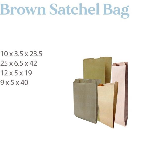 

[Digipack] Brown Satchel Bag 25 x 6.5 x 42 | Kantong Kertas Roti Snack
