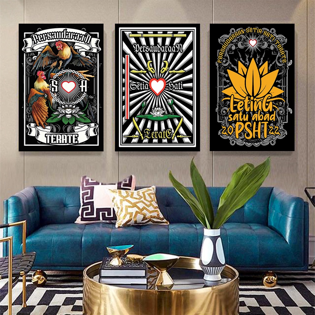 Hiasan Dinding PSHT Ukuran 47x31 Dekorasi Dinding Kamar SH Terate Pajangan Dinding Ruang Tamu Ukuran
