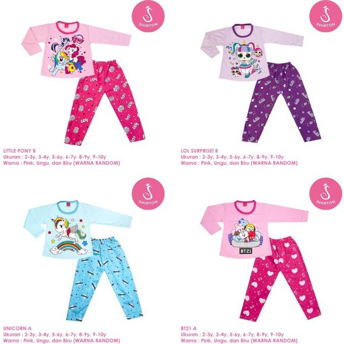 Terlaris Baju Setelan Anak Perempuan Panjang 2-10 Tahun Bt21 / Bts A Shirton .,