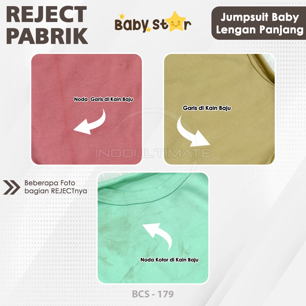 REJECT SALE 1 Pcs Jumsuit Bayi Jumper Bayi BABY STAR Baju Bayi Perempuan Laki Laki Cewek BY BCS-178 Baru Lahir 3, 6 Bulan Jumper Jumpsuit Jumsuit  Setelan Set Baju Bayi Baby Perempuan Laki Laki