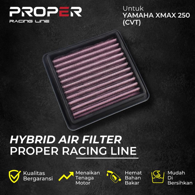 Paket filter Udara SemiRacing ProperRacingLine Yamaha Xmax 250 filter dan CVT