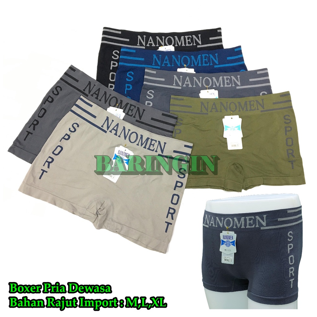 Celana Dalam Pria Dewasa ISI 3 PCS-Boxer Cowok Distro- Boxer Cowok Distro Bahan Rajut IMPORT