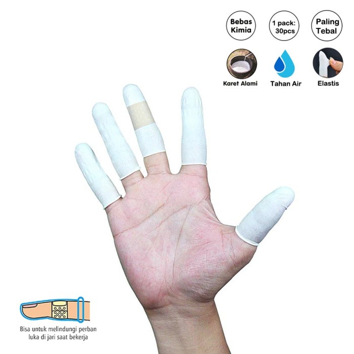 Sarung Jari / Finger Cot / Finger Gloves Latex Karet Paling Tebal ORIGINAL.
