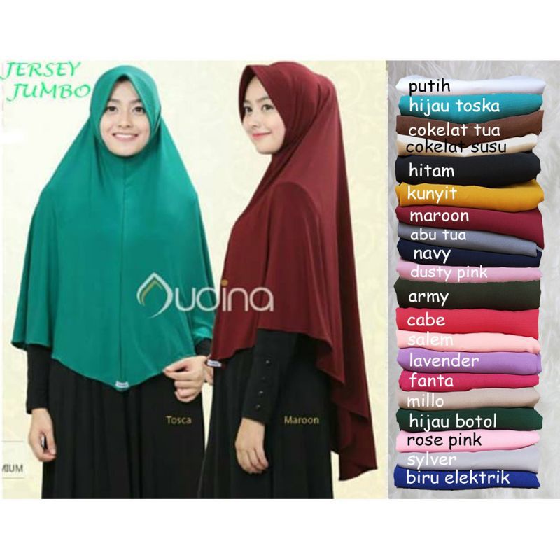 Hijab Jersey Jumbo Khimar Pet Antem Jilbab Instant