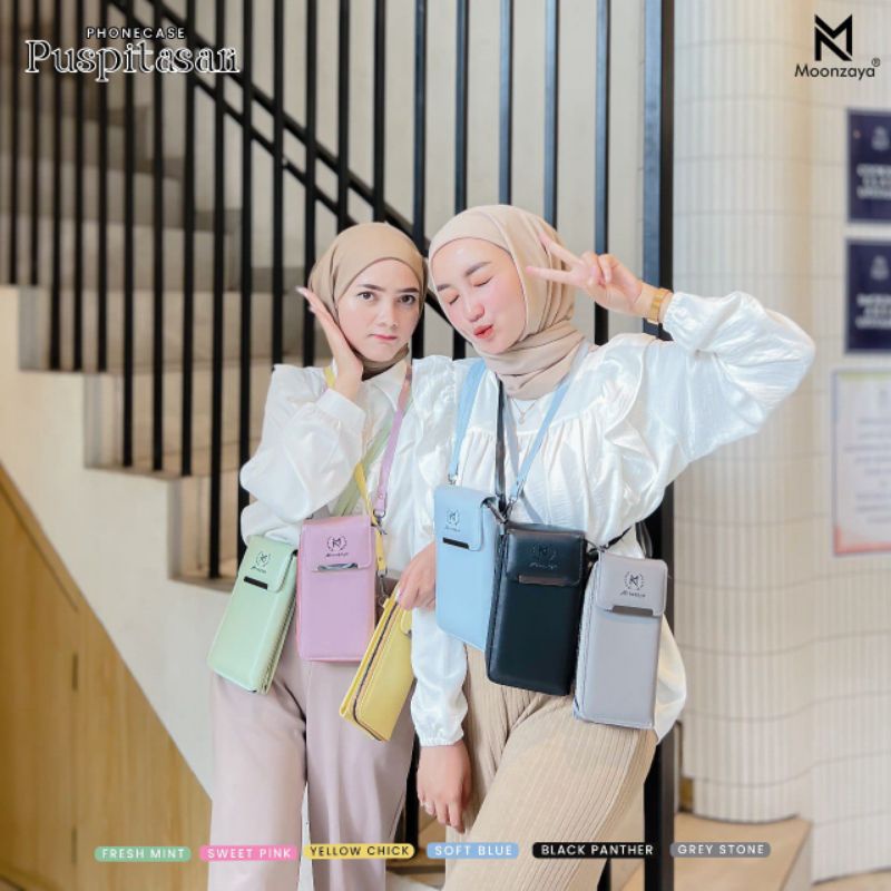 PHONECASE TAS POUCH SELEMPANG SLINGBAG BAG PUSPITASARI ORIGINAL MOONZAYA ANTI AIR WATERPROOF POLOS W