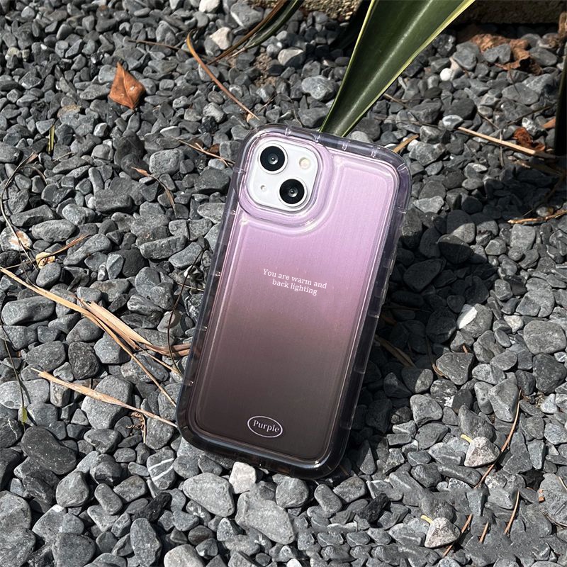 Casing Soft Case TPU Silikon Transparan Ungu Untuk IPhone 14 13 12 11 Pro XS Max XR X 8 7 6 6S Plus