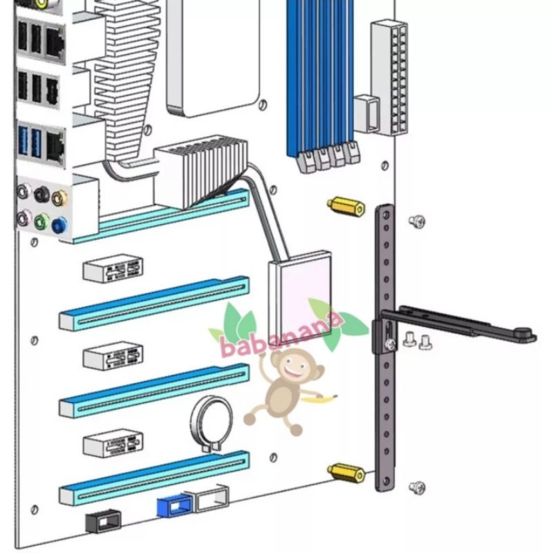 GPU STAND HOLDER PENAHAN VGA GRAPHIC CARD BRACKET SUPPORT HITAM