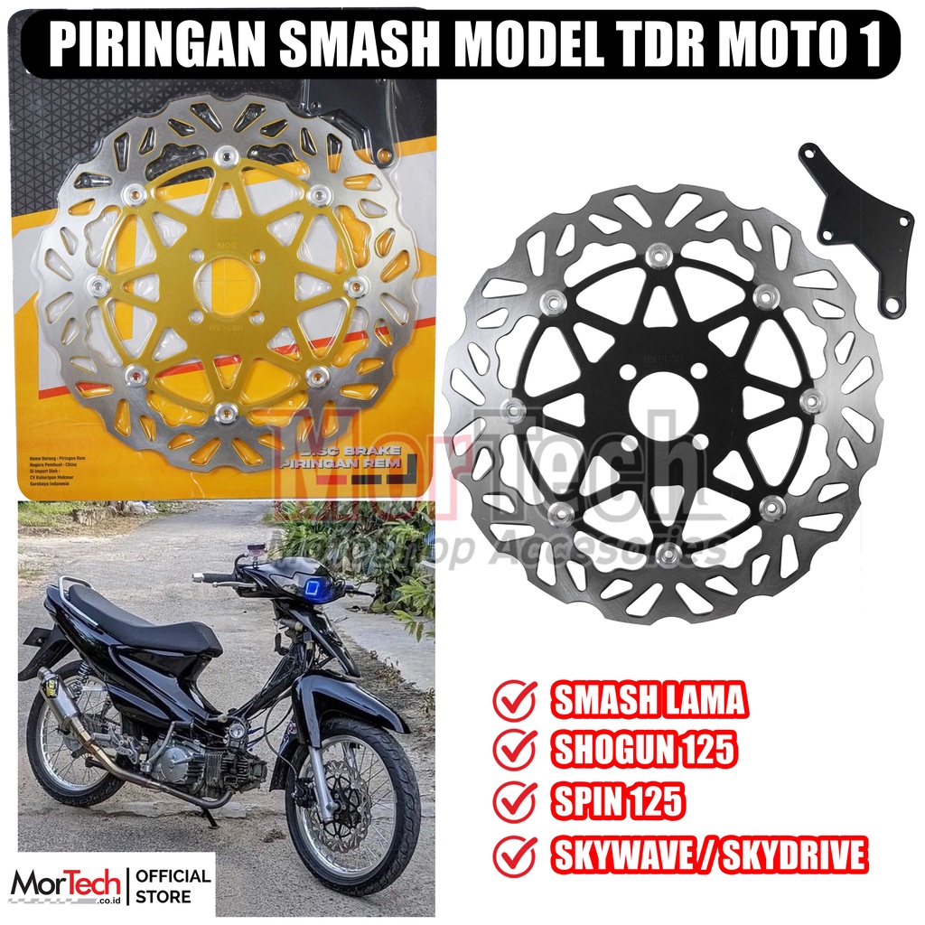 Piringan Disc Cakram Depan Flower Kembang Variasi Besar Model TDR Daytona Plus Breket SMash Lama / S