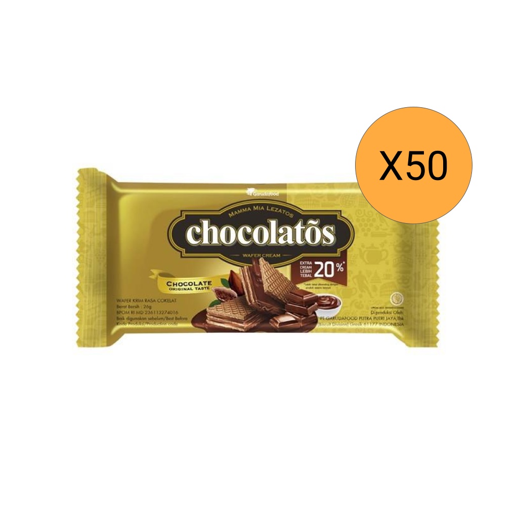 

Chocolatos Wafer Cream Original 19g x 50 pcs