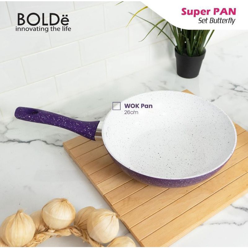 Wok Pan 26 cm Keramik Super Pan BOLDe Purple