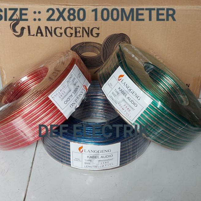 KABEL LISTRIK TRANSPARAN SERABUT 2X80 100METER - 2x80 100 yard