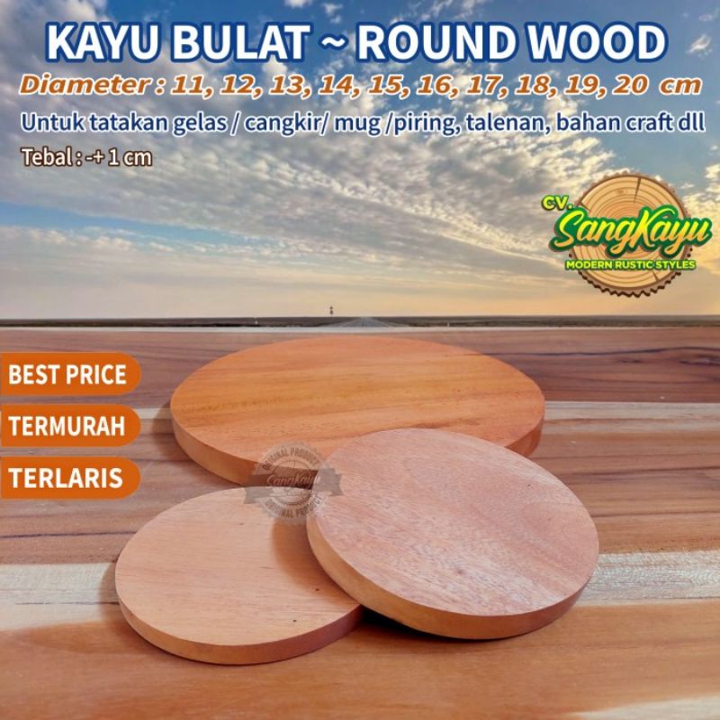 Talenan Kayu bulat tatakan kayu bulat photo props Bahan craft dekorasi