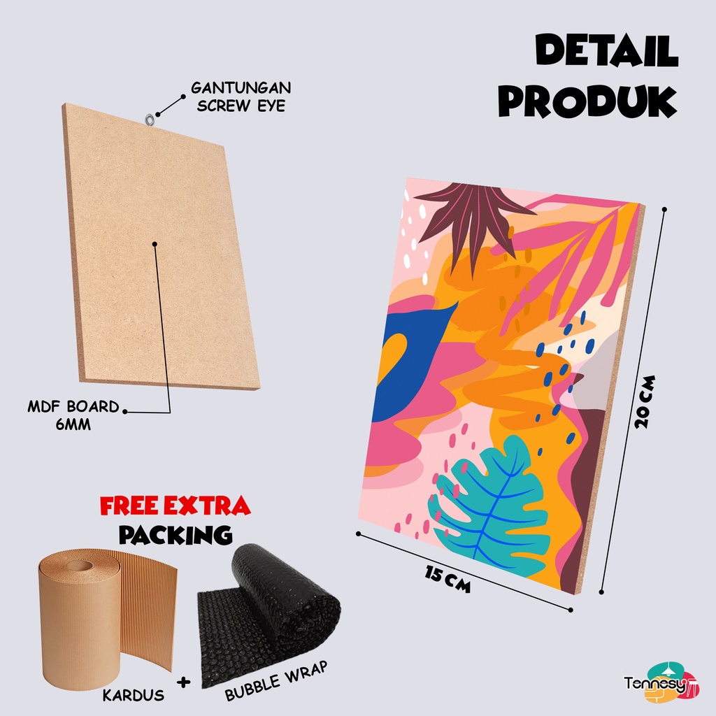 ABSTRAK 3 HIASAN DINDING WALL DECOR 15x20CM PAJANGAN POSTER DEKORASI KAMAR RUMAH