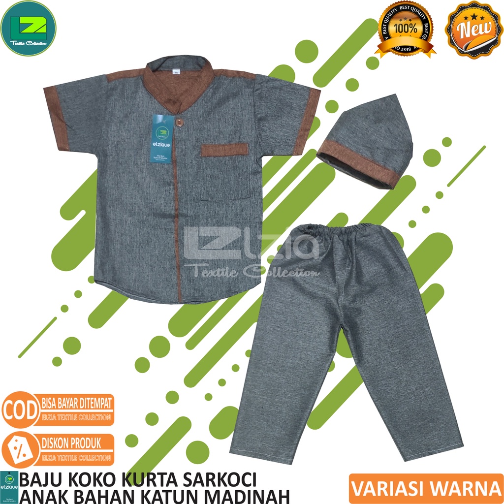 BAJU KOKO ANAK STELAN BAJU KURTA ANAK SARKOCI ANAK BAHAN KATUN MADINAH