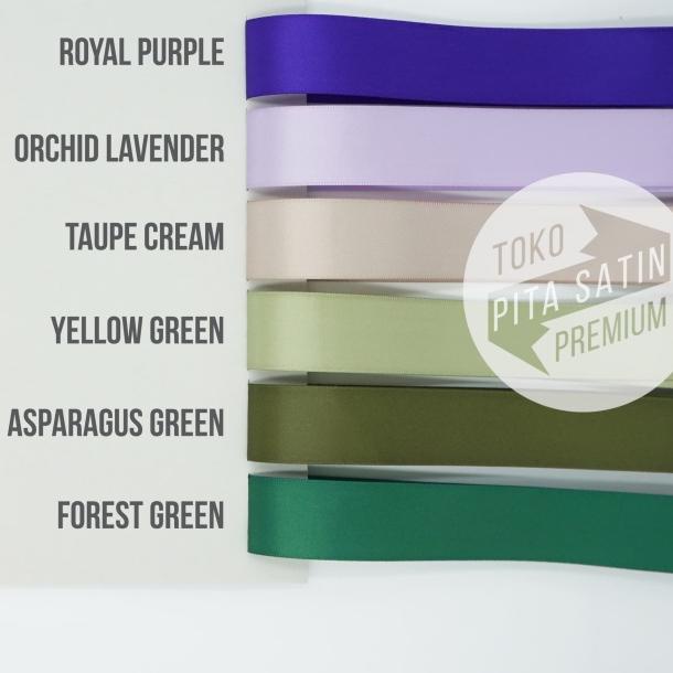 

Pita Kado Double Face Satin 2.5cm Yellow Green (Hijau Muda) 1rol 30m
