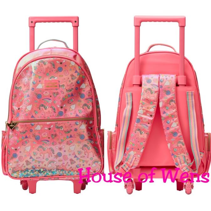 SMIGGLE FIESTA TROLLEY BACKPACK WITH LIGHT WHEEL ORIGINAL - TAS KOPER