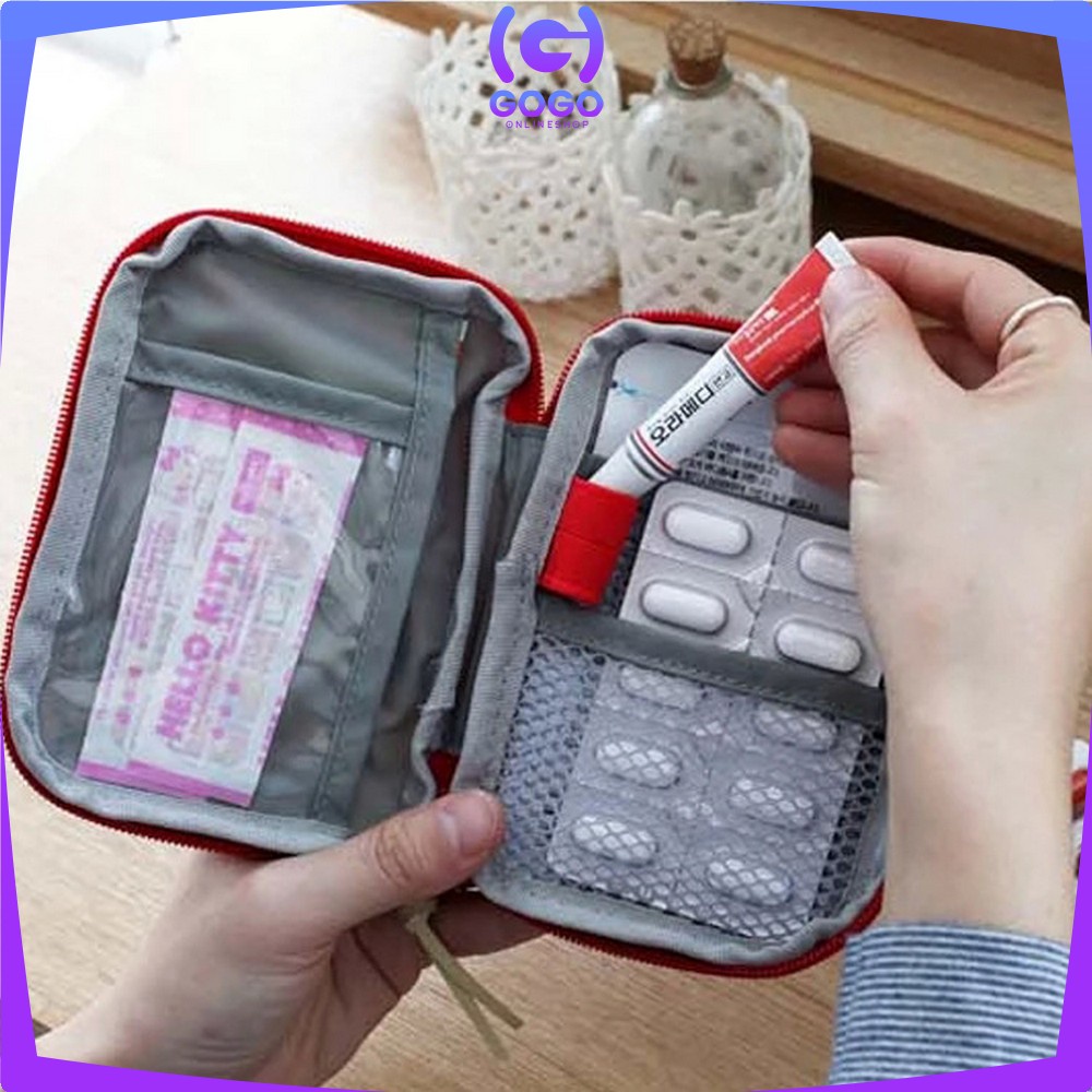 GOGO-T42 Tas Obat P3K / Tempat Obat Peralatan Organized P3K Mini / Travel Organizer Tas Obat / Dompet Obat P3K