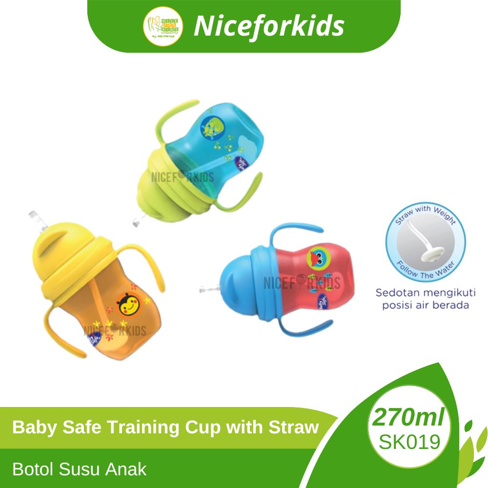 Baby Safe Training Cup w/ Straw (SK019) / Cup MInum Anak / Tempat Minum Anak