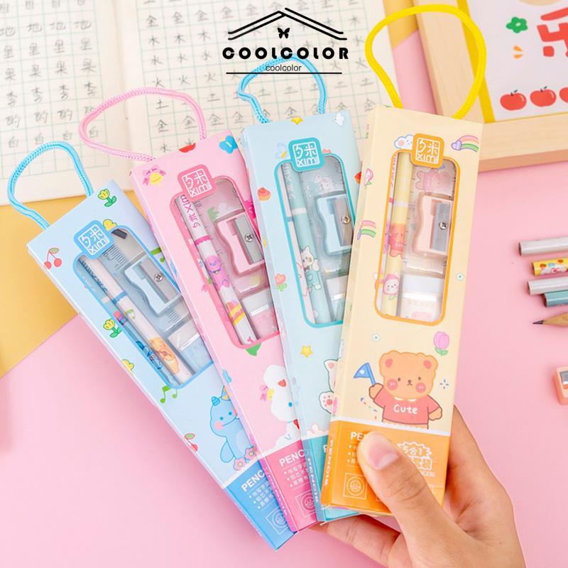 

COD❤️Alat Tulis Portabel Set Penghapus Pensil Kotak Hadiah Siswa Ulang Tahun TK Hadiah Kreatif- cl