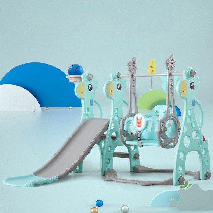 Outdoor Mainan Ayunan Dan Perosotan Anak Kokoh Ukuran Besar Mainan 3 In 1