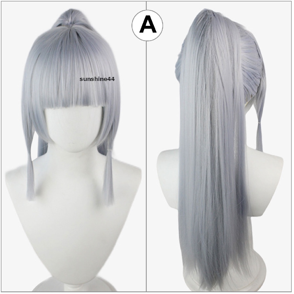 Sunshine Wig / Rambut Palsu Sintetis Model Ayaka Kamizato Untuk Kostum Halloween / Pesta